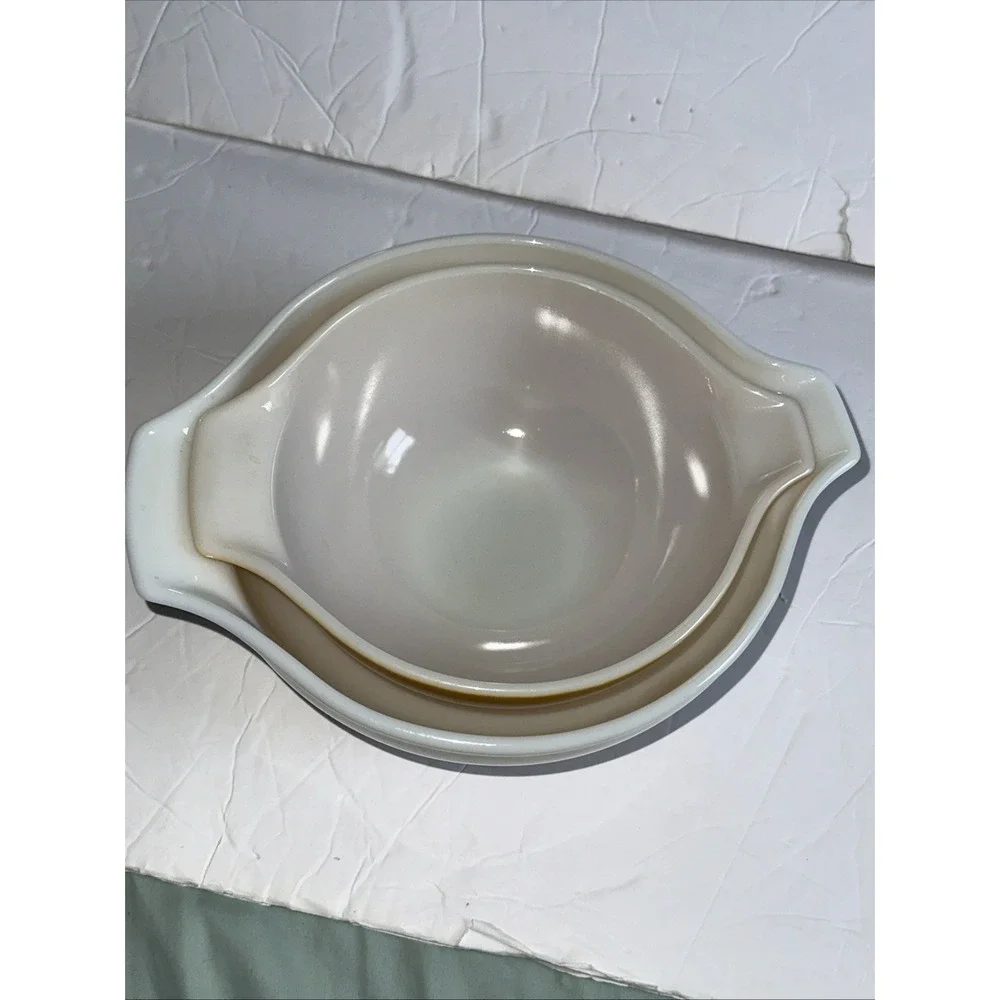 Vintage Pyrex Butterfly Gold 442 443 Cinderella Mixing Nesting Bowl Set